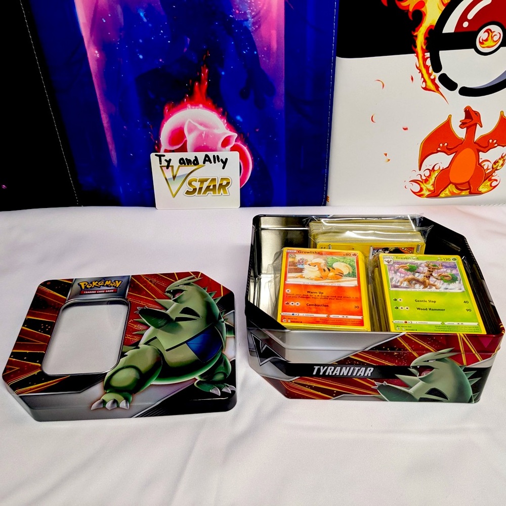 Over 500 Pokemon cards in a tin box! NO DUPLICATES! Perfect gift!